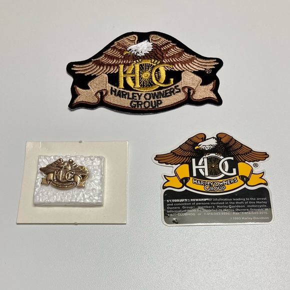 HOG Harley Owners Group Bundle Patch Pin Sticker - Picture 2 of 9